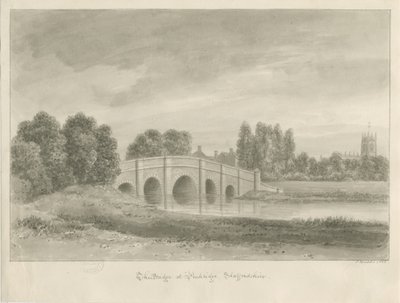 Penkridge Town - [Bull] Bridge: رسم بني داكن بواسطة جون باكلر