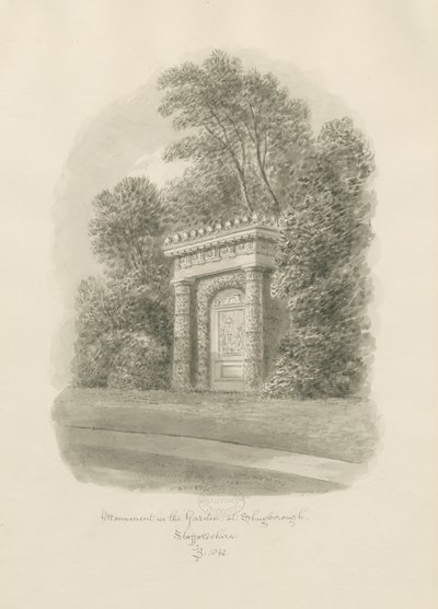 Shugborough - نصب تذكاري: رسم بني داكن بواسطة جون باكلر