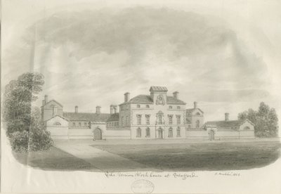 Stafford - Union Workhouse: رسم بني داكن بواسطة جون باكلر