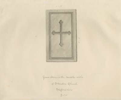 كنيسة Standon - Gravestone: رسم بني داكن بواسطة جون باكلر