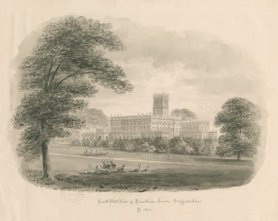 Trentham Hall: رسم بني داكن ، 1840 بواسطة جون باكلر