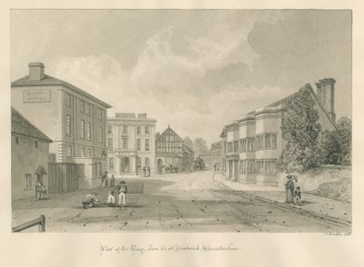 Worcestershire - Droitwich - George Inn: رسم بني داكن ، 1833 بواسطة جون باكلر