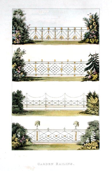حديدي الحديقة ، من "مستودع الفنون" لأكرمان ، نُشر عام 1823 (ليثو ملون) بواسطة جون بوناروتي بابوورث