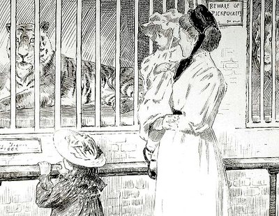بيل سوفاج ، عن "Wild Beasts in Captivity" ، قصيدة لتشارلز وماري لامب (قلم وحبر على بطاقة) بواسطة جون بيام ليستون شو