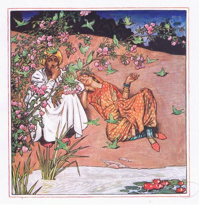 الحب بخفة ، التوضيح من The Garden of Kama (وكلمات أخرى من الهند) ، 1920 بواسطة جون بيام ليستون شو