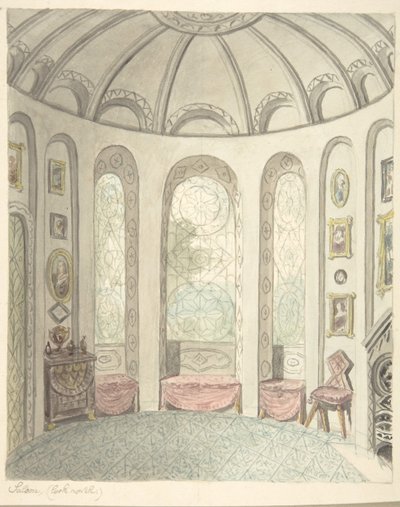قلعة ليا ، ورسيستيرشاير ، صالون ، تطل على الشمال ، كاليفورنيا. 1816. بواسطة جون كارتر.