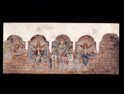 دراسة اللوحات الجدارية في دار الفصل (ألوان مائية على ورق) بواسطة جون كارتر