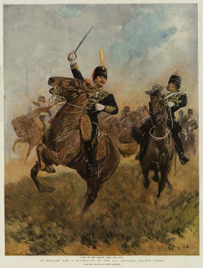 ضابط وعازف بوق من الفرسان العشرين ، أمر مراجعة (chromolitho) بواسطة جون تشارلتون