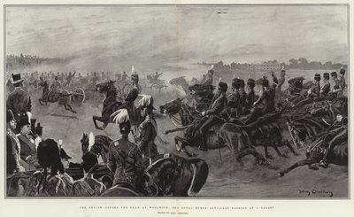 المراجعة قبل الشاه في وولويتش ، مدفعية الحصان الملكي تمر في جالوب بواسطة John Charlton