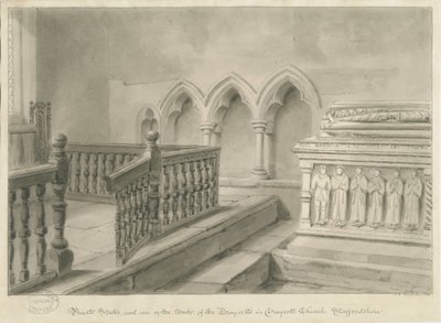 داخل Draycott في كنيسة Moors: رسم بني داكن ، 1841 بواسطة جون شيسيل بكلر