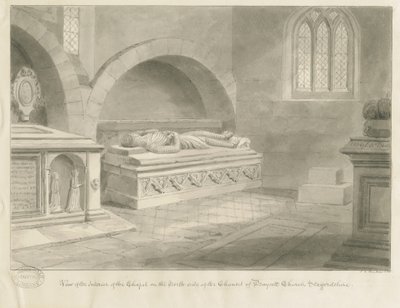داخل Draycott في كنيسة Moors: رسم بني داكن ، 1841 بواسطة جون شيسيل بكلر