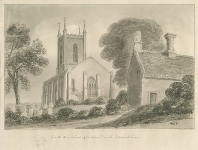 Ipstones Church: sepia drawing بواسطة جون شيسيل بكلر