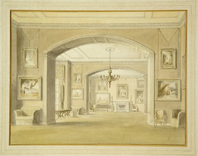 معرض صور في تيبيلي هاوس ، 1809 (مرحاض فوق قلم رصاص على ورق) بواسطة جون شيسيل بكلر