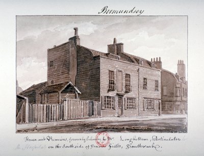 منظر للمنازل على الجانب الجنوبي من Snowsfields ، Bermondsey ، لندن ، 1828 بواسطة جون شيسيل بكلر