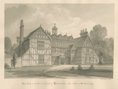 Worcestershire - Hanbury - Meer Hall: sepia drawing بواسطة جون شيسيل بكلر