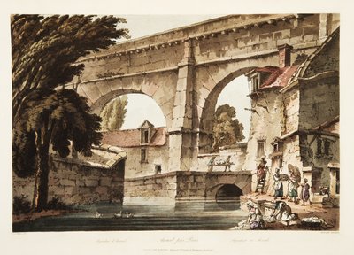 قناة في Arcueil ، رسم توضيحي من فرساي وباريس وسانت دينيس ، حانة. 1805 (أكواتينت) بواسطة جون كلود ناتس