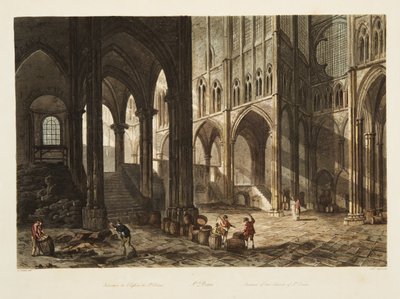 داخل كنيسة سانت دينيس ، صورة توضيحية من فرساي ، باريس وسانت دينيس ، حانة. 1805 (أكواتينت) بواسطة جون كلود ناتس