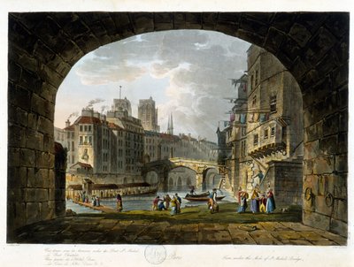 باريس: Pont de Chatelet و Hotel Dieu - في "" Paris التي شاهدها JC Matttes "" ، محرر. ميلر ، لندن بواسطة جون كلود ناتس