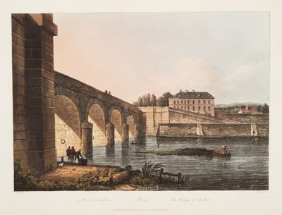 باريس ، جسر نويلي ، رسم توضيحي من فرساي ، باريس وسانت دينيس ، حانة. 1807 (أكواتينت) بواسطة جون كلود ناتس