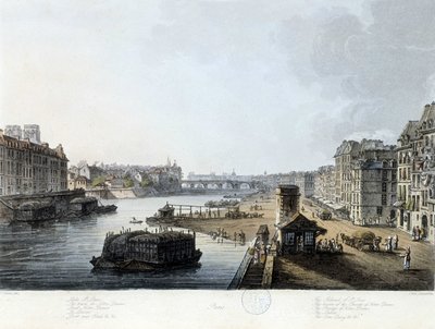 باريس ، جسر نوتردام - رسم بواسطة جي سي ماتس ، ج .1810 بواسطة جون كلود ناتس
