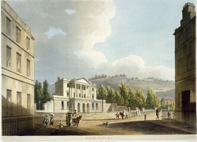 فندق سيدني ، من "حمام مصور بسلسلة من المشاهدات" ، نقش بواسطة حانة جون هيل (1770-1850). بقلم ويليام ميللر ، 1805 (أكواتينت) بواسطة جون كلود ناتس