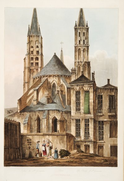 كنيسة سانت جيرمان ، رسم توضيحي من فرساي وباريس وسانت دينيس ، حانة. 1810 (أكواتينت) بواسطة جون كلود ناتس