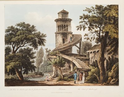 تريانون ، برج مارلبورو ، التوضيح من فرساي ، باريس وسانت دينيس ، حانة. 1809 (أكواتينت) بواسطة جون كلود ناتس