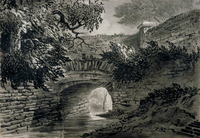 منظر لجزء من نظام صرف Serpentine في هايد بارك ، لندن ، c1817 بواسطة جون كلود ناتس