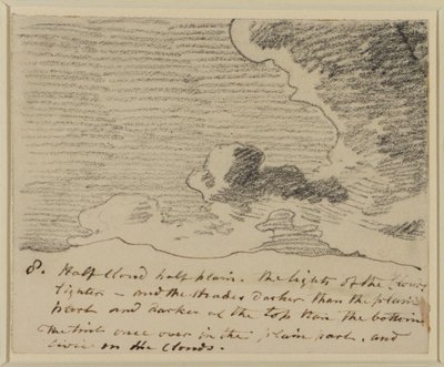 دراسة سحابية (بعد ألكسندر كوزينج إنجرافينجس أوف سكايز) ، 1822 - 2323 (جرافيت على ورق) بواسطة جون كونستابل