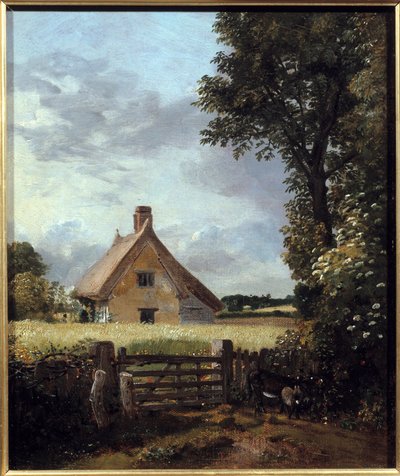 كوخ في حقل قمح. لوحة جون كونستابل (1776-1837) بواسطة جون كونستابل