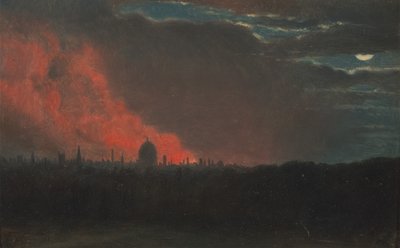 حريق في لندن ، شوهد من هامبستيد ، 16 أكتوبر 1834 ، كما رأينا من هامبستيد ، كاليفورنيا. 1826. بواسطة جون كونستابل