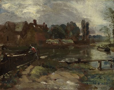 مطحنة Flatford من القفل ، c.1810 بواسطة جون كونستابل
