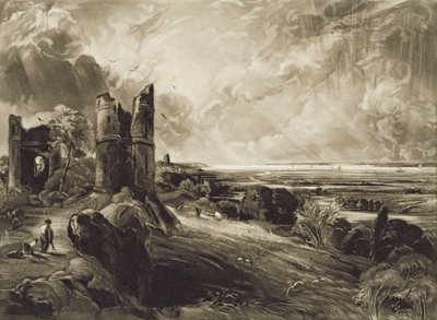 قلعة هادلي ، محفورة من قبل ديفيد لوكاس (1802-81) ج .1832 (mezzotint مع النقش) بواسطة جون كونستابل