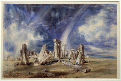 موقع ما قبل التاريخ في ستونهنج (إنجلترا). لوحة جون كونستابل (1776-1837) بواسطة جون كونستابل