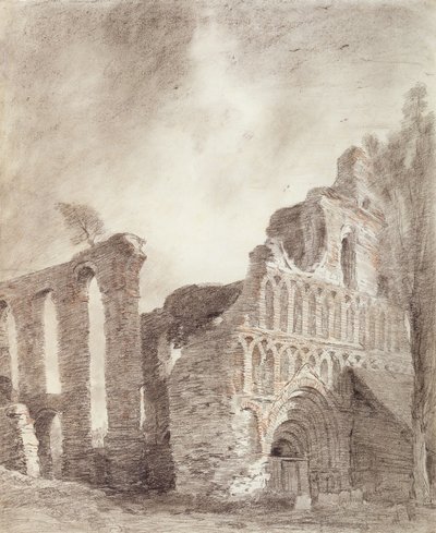 خراب دير سانت بوتولف ، كولشيستر ، حوالي 1809 (طباشير وقلم رصاص على ورق) بواسطة جون كونستابل