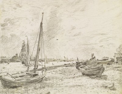 الشحن على نهر التايمز ، c1818 (الجرافيت على الورق) بواسطة جون كونستابل