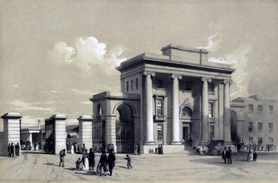 مدخل محطة برمنغهام ، سبتمبر 1838 (قلم وحبر وغسل على ورق) بواسطة جون كوك بورن