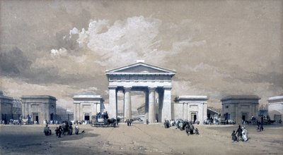 قوس يوستن ، أبريل 1838 (قلم وحبر وغسل على ورق) بواسطة جون كوك بورن