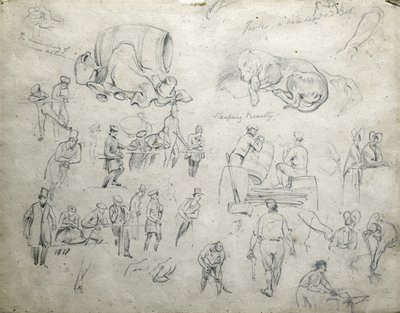 بوب جاك ذو الرأس الأبيض، الجميلة النائمة، 1835-38 تقريبًا (قلم رصاص على ورق؛ رسم مركب) بواسطة جون كوك بورن