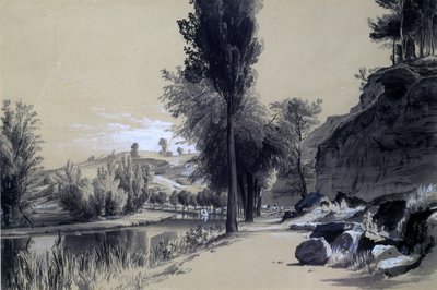 Linslade Rocks ، 23 يونيو 1837 (قلم وحبر وغسل على ورق) بواسطة جون كوك بورن