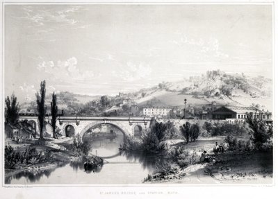 جسر ومحطة سانت جاميس ، باث ، 1846 بواسطة جون كوك بورن