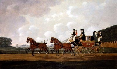 السادة ريتشارد كوستار وكريستوفر إبيرسون من Ludlow إلى Worcester Mail Coach on the Road بواسطة جون كوردري