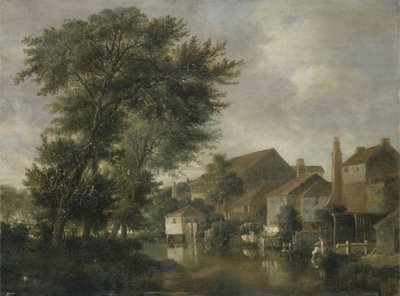 مشهد نهر ، ربما في نورويتش ، حوالي عام 1817 (زيت على لوح) بواسطة جون كروم
