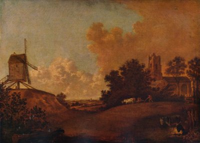 كنيسة ومطحنة أورفورد القديمة ، سوفولك ، c1782 بواسطة جون كروم