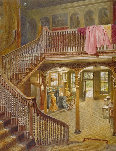 Staircase at Wandsworth Manor House، St John's Hill، Wandsworth، London، 1887 بواسطة جون كروثر