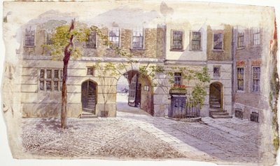 منظر من مدخل Staple Inn ، لندن ، 1882 بواسطة جون كروثر