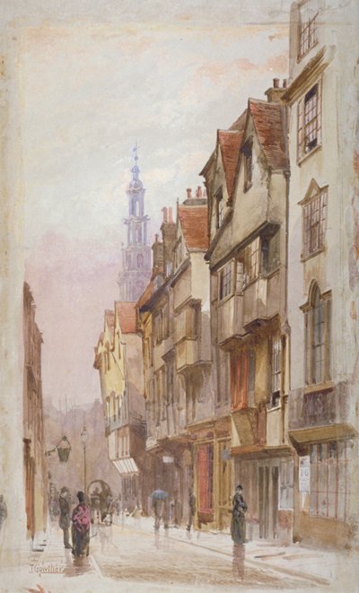 منظر لشارع Wych ، Westminster ، باتجاه الشرق من New Inn gateway ، لندن ، c1880 بواسطة جون كروثر