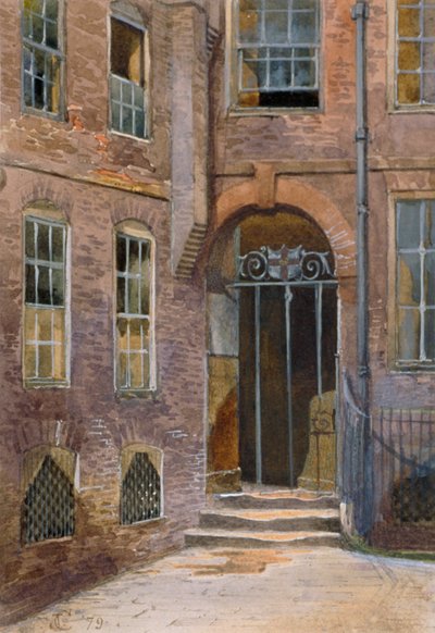 منظر لبوابة في Elm Court ، Inner Temple ، لندن ، 1879. بواسطة جون كروثر
