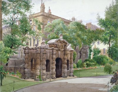 منظر للجبهة الجنوبية لـ York Watergate ، شارع باكنغهام ، وستمنستر ، لندن ، 1887 بواسطة جون كروثر