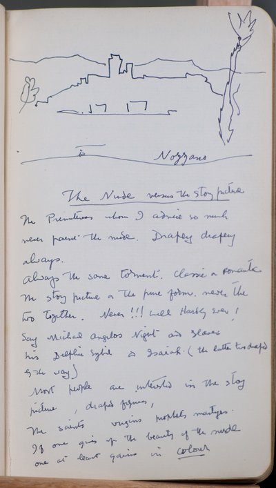 كتيب رسم يحتوي على 60 رسمًا تخطيطيًا ورسومًا توضيحية وكتابات على طلاء تمبرا وفنانين من بينهم بوتيتشيلي بواسطة جون دنكان